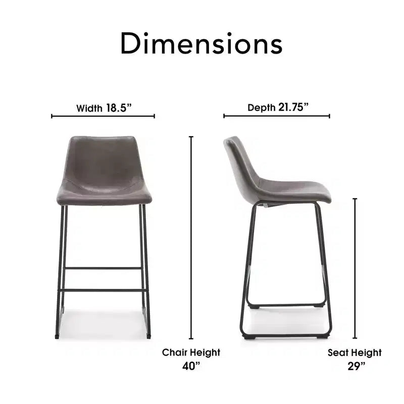 Sgabelli da Bar ispirati a Jackson Eames con Seduta in Microfibra e Gambe in Metallo – Marroni
