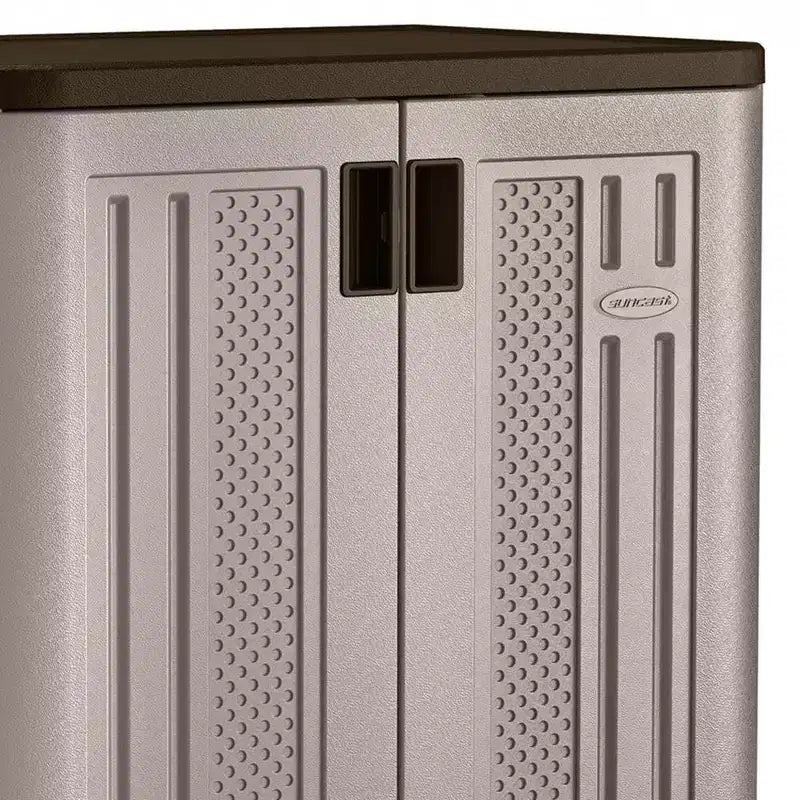 Armadio basso da 255 litri con 2 ripiani – Resina, platino metallizzato/ardesia