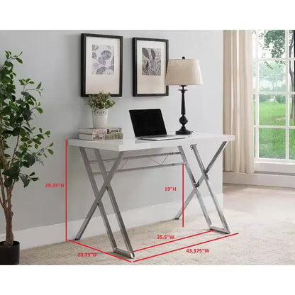 Scrivania da computer moderna per ufficio domestico – Bianca, 109 cm