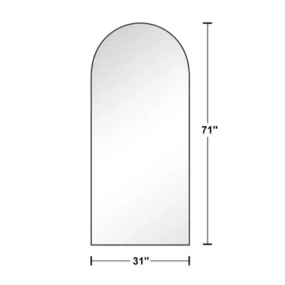 Specchio da terra a figura intera in metallo ad arco 71" x 31" – Nero, autoportante