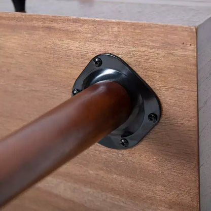 Comodino Caesar in Legno di Acacia Mid-Century Modern con 2 Cassetti – Nero e Marrone