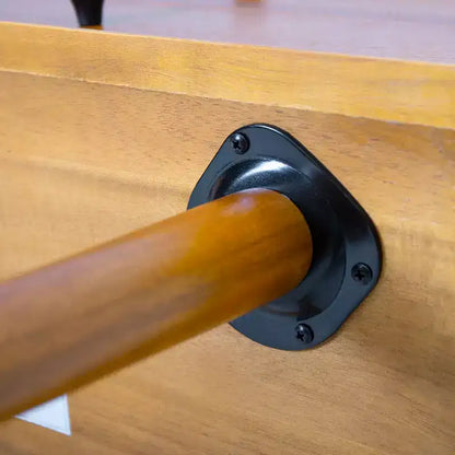 Comodino Caesar in Legno di Acacia Mid-Century Modern con 2 Cassetti – Nero e Marrone