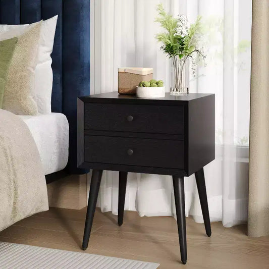 Christopher Knight Home Caesar Mid-Century Modern Acacia Wood Nightstand with 2 Drawers