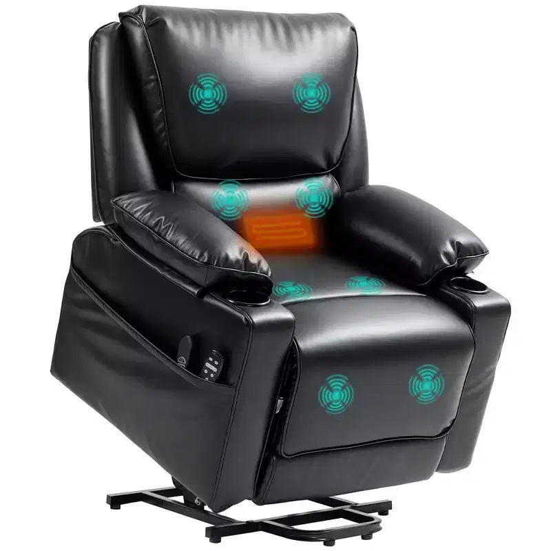 HOMCOM Power Lift Recliner Chair, Electric Heated Massage Reclining Chair with Remote, Side Pockets, Pocket Spring