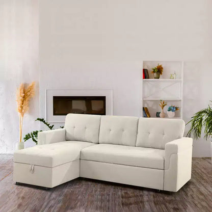Divano componibile reversibile con letto e chaise longue contenitore – Divano a L convertibile