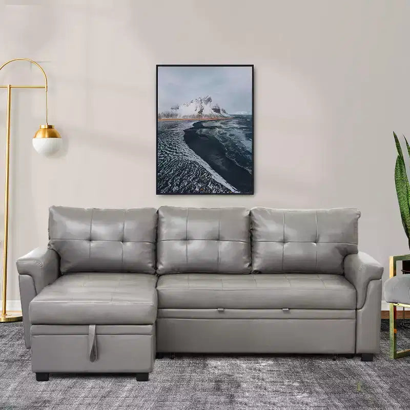 Divano componibile reversibile con letto e chaise longue contenitore – Divano a L convertibile