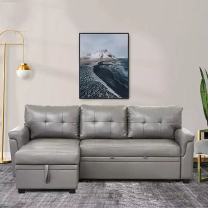 Divano componibile reversibile con letto e chaise longue contenitore – Divano a L convertibile