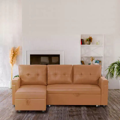 Divano componibile reversibile con letto e chaise longue contenitore – Divano a L convertibile