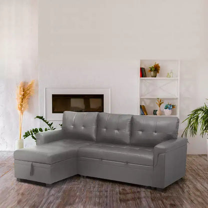 Divano componibile reversibile con letto e chaise longue contenitore – Divano a L convertibile