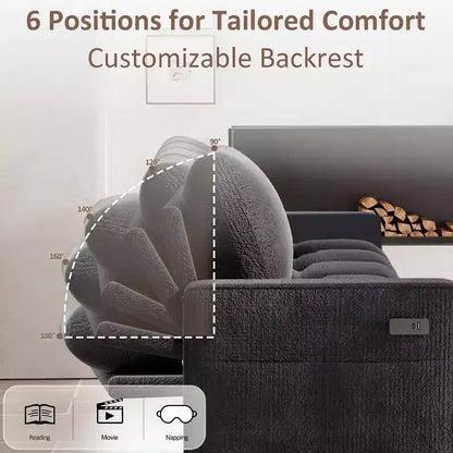 Divano Letto Angolare a L da 81" con Chaise Longue Contenitore, Porta USB e Schienale Regolabile