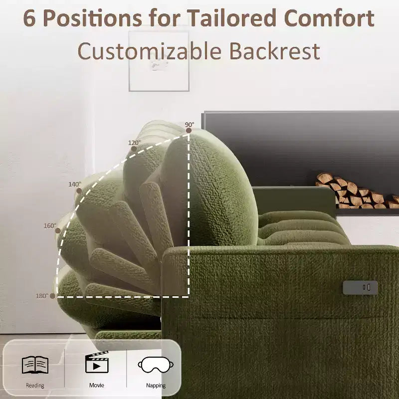 Divano Letto Angolare a L da 81" con Chaise Longue Contenitore, Porta USB e Schienale Regolabile