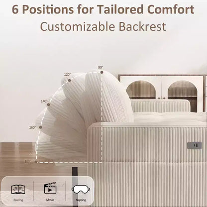 Divano Letto Angolare a L da 81" con Chaise Longue Contenitore, Porta USB e Schienale Regolabile