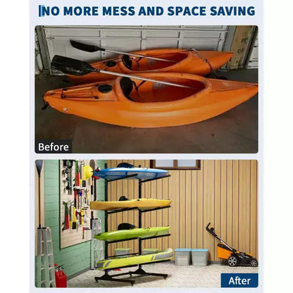 Porta Kayak Super Resistente con Ruote Bloccabili per Kayak, Canoe, Tavole da Surf e Paddleboard con Ripiani Rimovibili