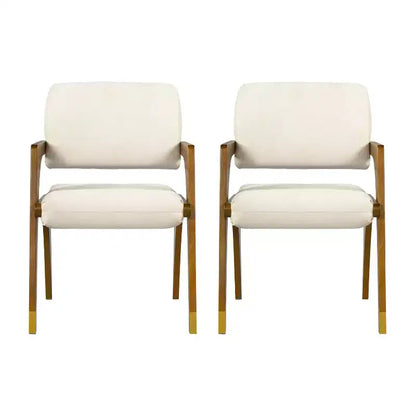 Sedia da pranzo imbottita Mid-Century Modern in legno di gomma con braccioli – 136 kg