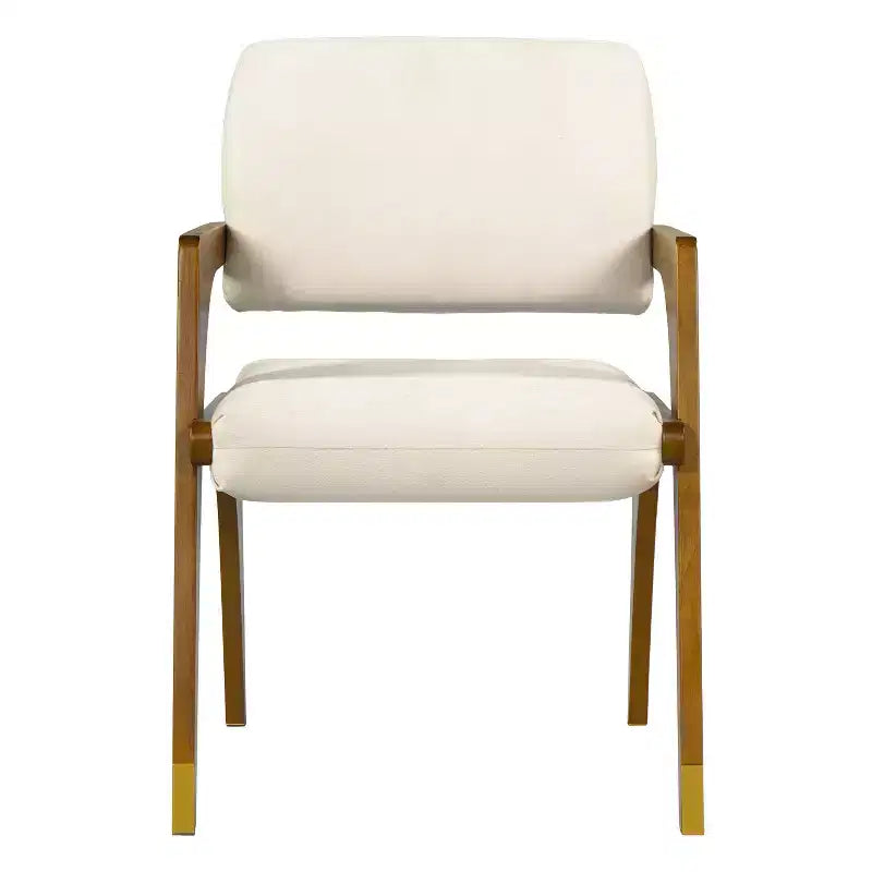 Sedia da pranzo imbottita Mid-Century Modern in legno di gomma con braccioli – 136 kg