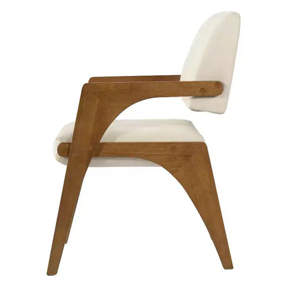 Sedia da pranzo imbottita Mid-Century Modern in legno di gomma con braccioli – 136 kg