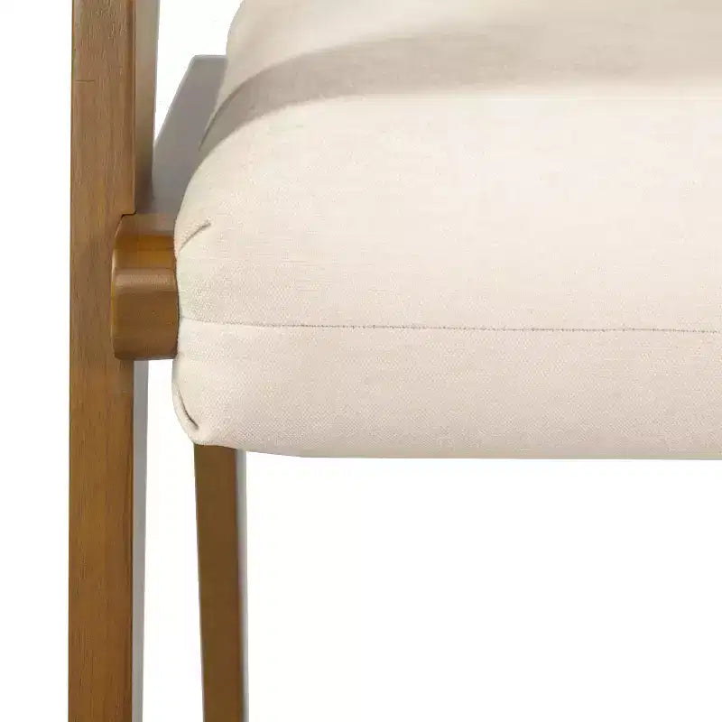 Sedia da pranzo imbottita Mid-Century Modern in legno di gomma con braccioli – 136 kg