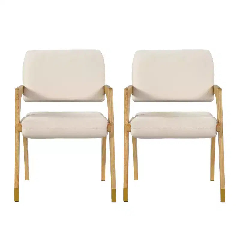 Sedia da pranzo imbottita Mid-Century Modern in legno di gomma con braccioli – 136 kg