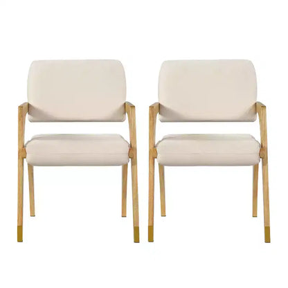Sedia da pranzo imbottita Mid-Century Modern in legno di gomma con braccioli – 136 kg