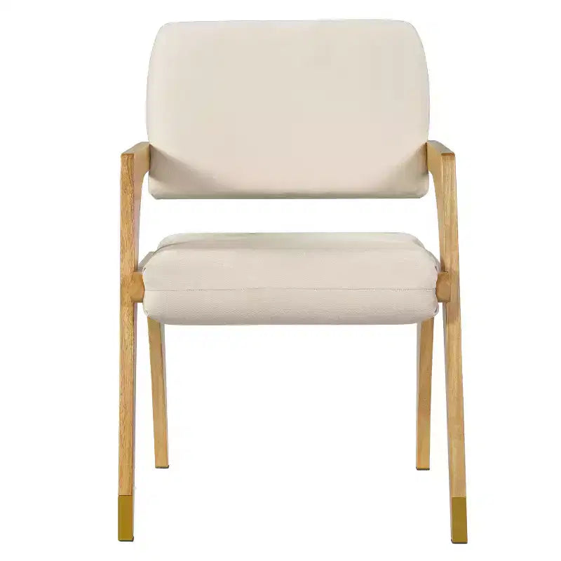 Sedia da pranzo imbottita Mid-Century Modern in legno di gomma con braccioli – 136 kg