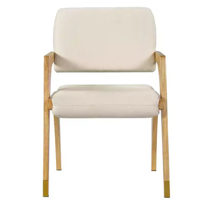 Sedia da pranzo imbottita Mid-Century Modern in legno di gomma con braccioli – 136 kg