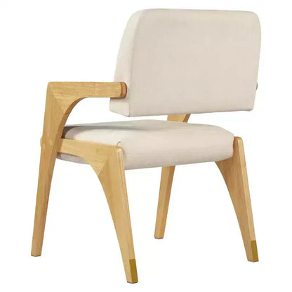 Sedia da pranzo imbottita Mid-Century Modern in legno di gomma con braccioli – 136 kg