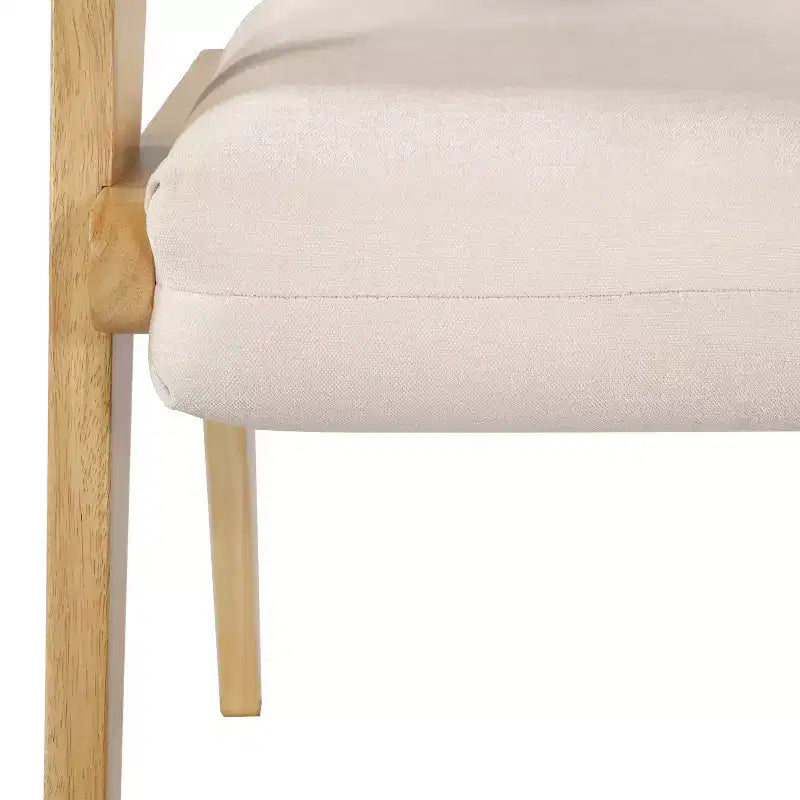 Sedia da pranzo imbottita Mid-Century Modern in legno di gomma con braccioli – 136 kg