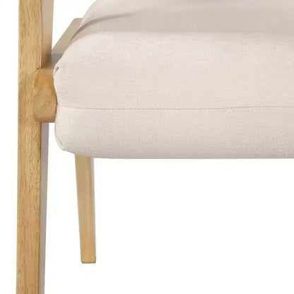 Sedia da pranzo imbottita Mid-Century Modern in legno di gomma con braccioli – 136 kg