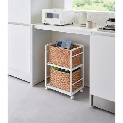 Carrello portaoggetti a due ripiani (61 cm H) - Acciaio