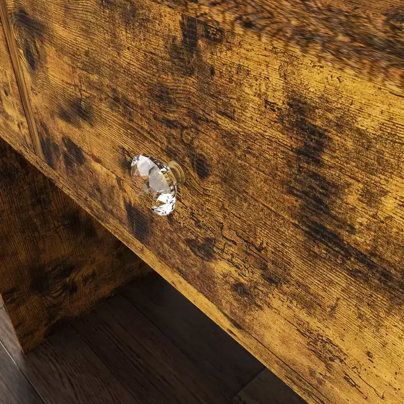 Toeletta Trucco con Specchio Illuminato, Sgabello, Presa di Corrente e Cassetti Contenitori