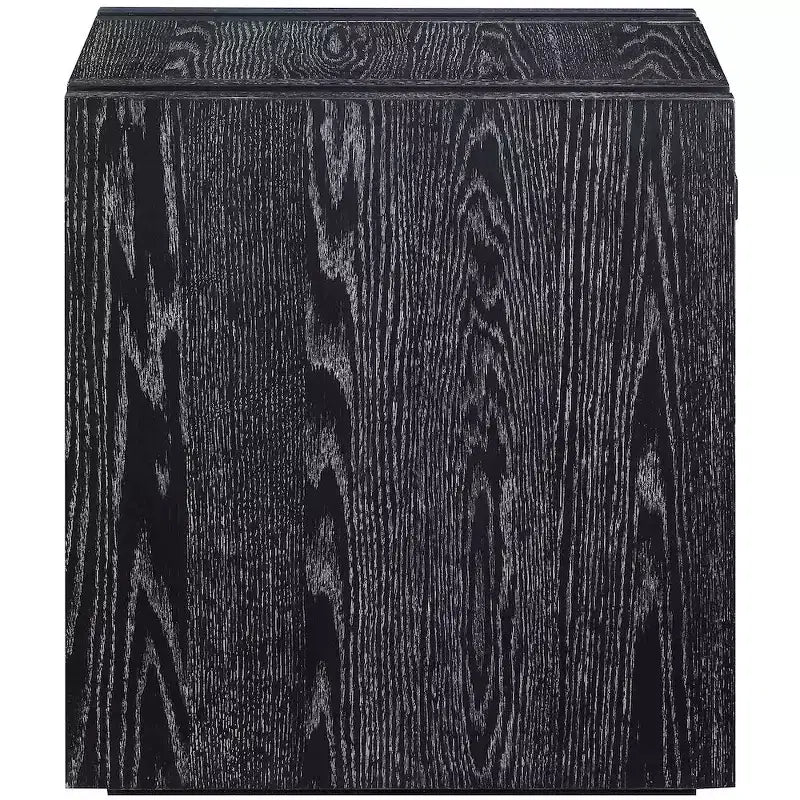Tavolino da salotto contemporaneo Stanton nero con cassetto – Legno massiccio e impiallacciatura in rovere
