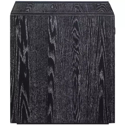 Tavolino da salotto contemporaneo Stanton nero con cassetto – Legno massiccio e impiallacciatura in rovere