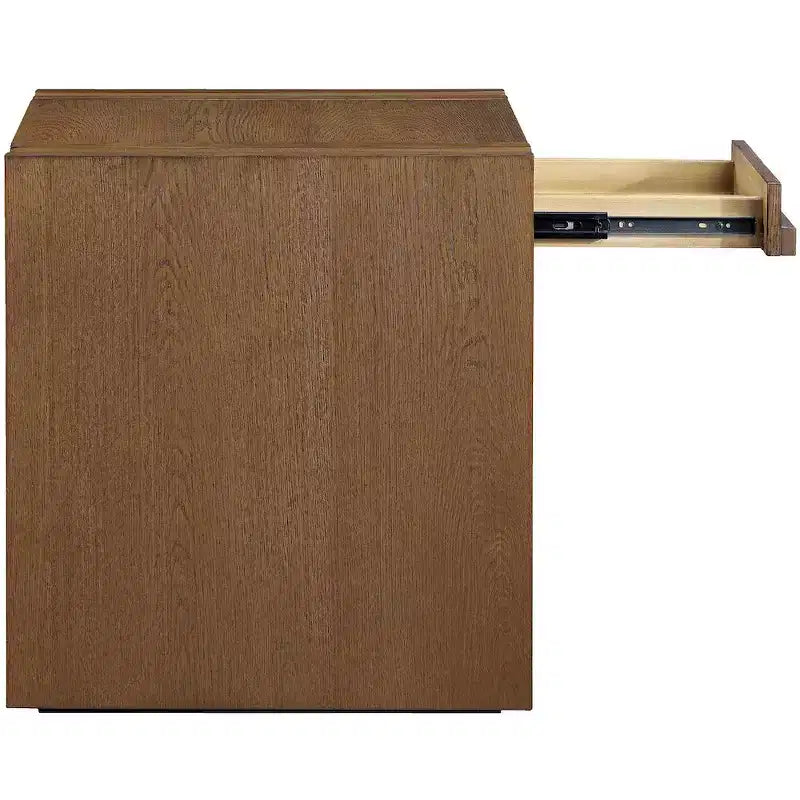 Tavolino da salotto contemporaneo Stanton nero con cassetto – Legno massiccio e impiallacciatura in rovere