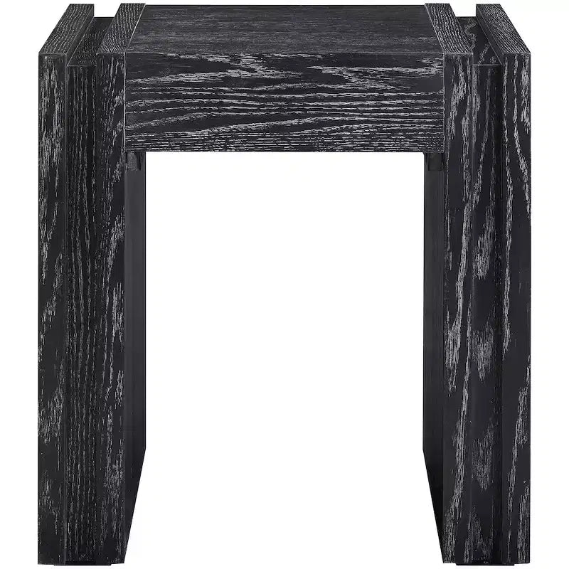 Tavolino da salotto contemporaneo Stanton nero con cassetto – Legno massiccio e impiallacciatura in rovere