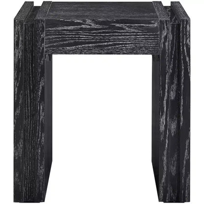 Tavolino da salotto contemporaneo Stanton nero con cassetto – Legno massiccio e impiallacciatura in rovere
