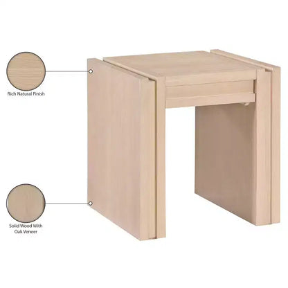 Tavolino da salotto contemporaneo Stanton nero con cassetto – Legno massiccio e impiallacciatura in rovere