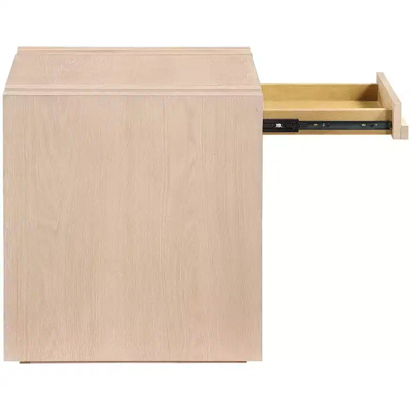 Tavolino da salotto contemporaneo Stanton nero con cassetto – Legno massiccio e impiallacciatura in rovere