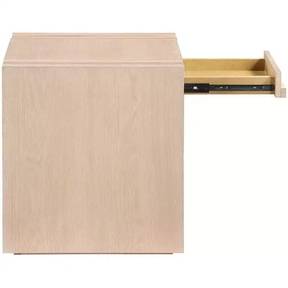 Tavolino da salotto contemporaneo Stanton nero con cassetto – Legno massiccio e impiallacciatura in rovere