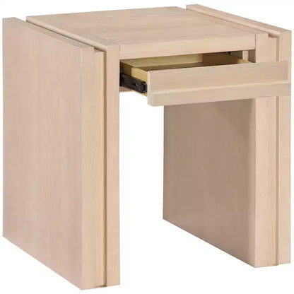 Tavolino da salotto contemporaneo Stanton nero con cassetto – Legno massiccio e impiallacciatura in rovere