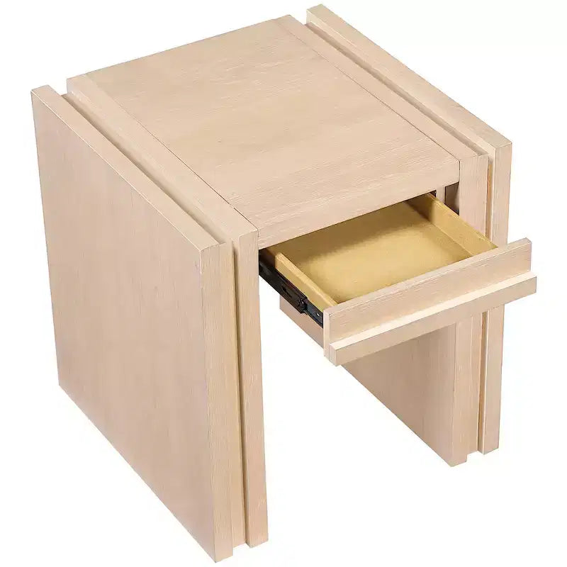 Tavolino da salotto contemporaneo Stanton nero con cassetto – Legno massiccio e impiallacciatura in rovere
