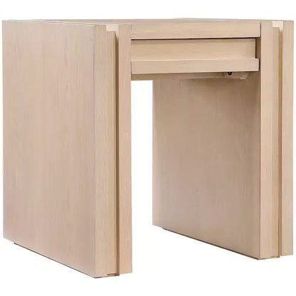 Tavolino da salotto contemporaneo Stanton nero con cassetto – Legno massiccio e impiallacciatura in rovere