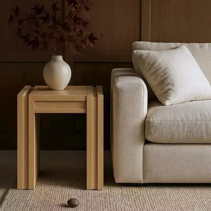 Tavolino da salotto contemporaneo Stanton nero con cassetto – Legno massiccio e impiallacciatura in rovere