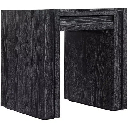 Tavolino da salotto contemporaneo Stanton nero con cassetto – Legno massiccio e impiallacciatura in rovere