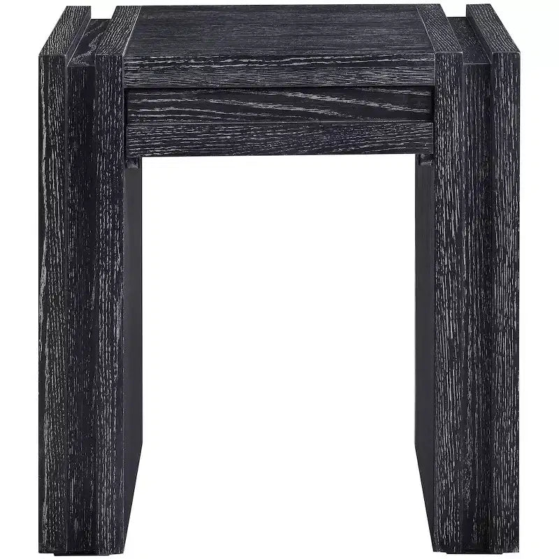 Tavolino da salotto contemporaneo Stanton nero con cassetto – Legno massiccio e impiallacciatura in rovere