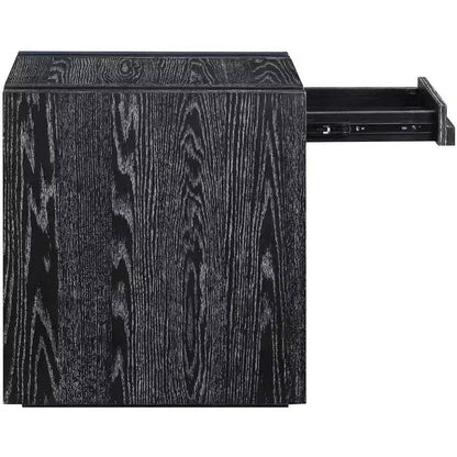 Tavolino da salotto contemporaneo Stanton nero con cassetto – Legno massiccio e impiallacciatura in rovere