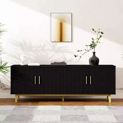 Dyonery 70 Fluted-Door TV Stand, Entertainment Center with StoragePS! Adjustable Shelf, Modern TV Console for Living Room and Bedroom,