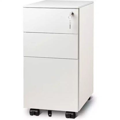 Cassettiera sottile mobile a 3 cassetti per ufficio domestico – 30 cm verticale, con serratura