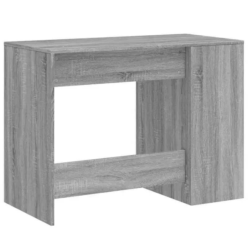 Scrivania rettangolare moderna bianca in legno composito con ripiani aperti – 102 cm