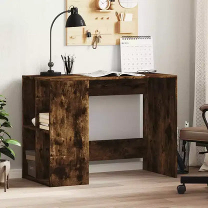 Scrivania rettangolare moderna bianca in legno composito con ripiani aperti – 102 cm