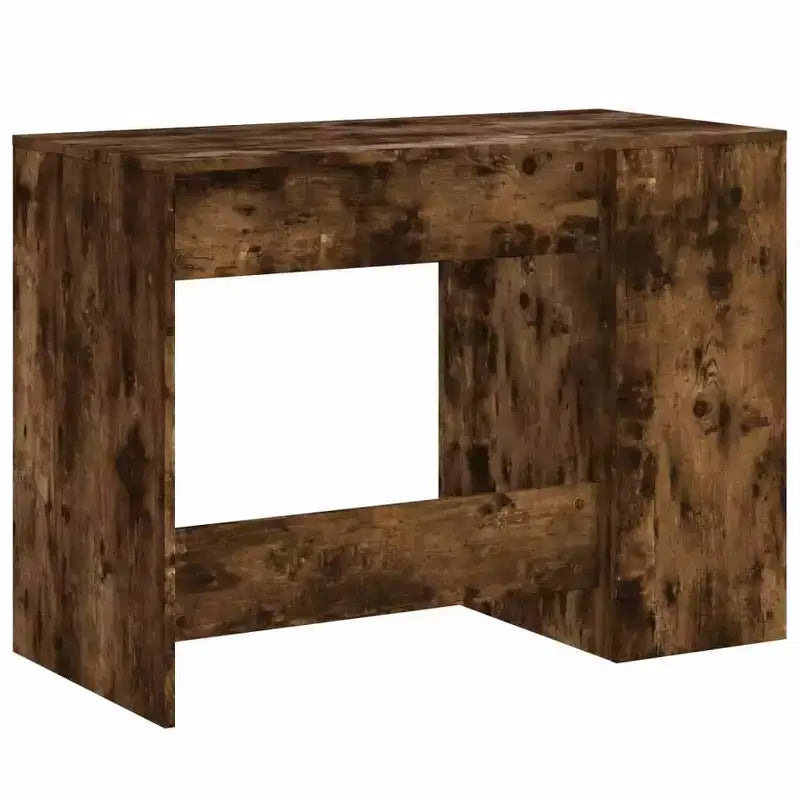 Scrivania rettangolare moderna bianca in legno composito con ripiani aperti – 102 cm